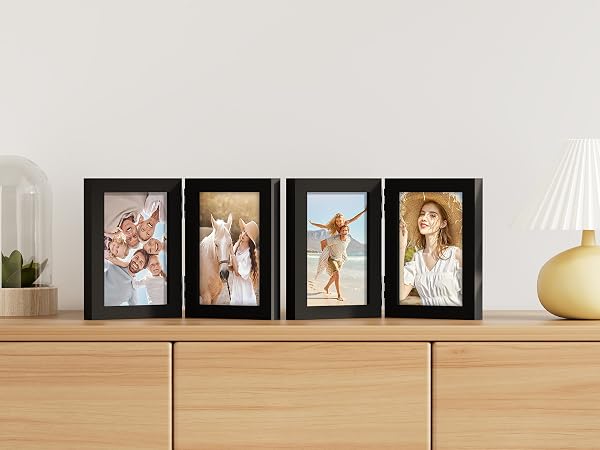 4x6 double picture frame black 1pack