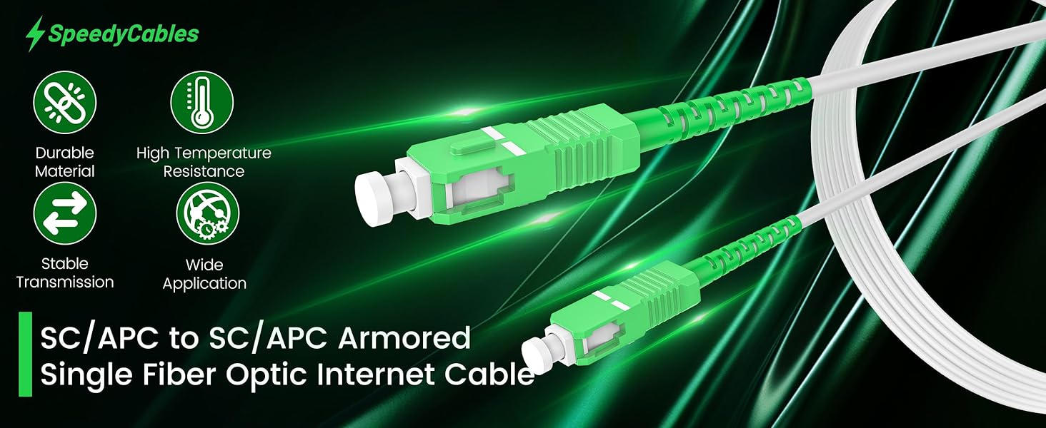 sc/apc to sc/apc;armored fiber patch cable;fiber optic cable;fiber optic internet cable;fiber cable