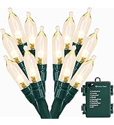 MASHANG Christmas Lights,100 LED 33ft Battery Operated String Lights with Timer, 8 Modes Battery ...