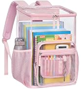 PACKISM Clear Backpack for School - 18 inch Flap Top Extra Large Heavy Duty Bookbag with Back Pad...