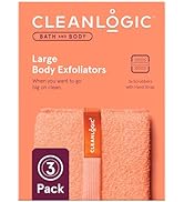 Cleanlogic Bath and Body Exfoliating Body Scrubber, Large Exfoliator Tool for Smooth and Softer S...