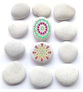BigOtters Painting Rocks, 12 Rocks 2-3 inches Painting Kindness Rocks Mandala Painting Favors for...
