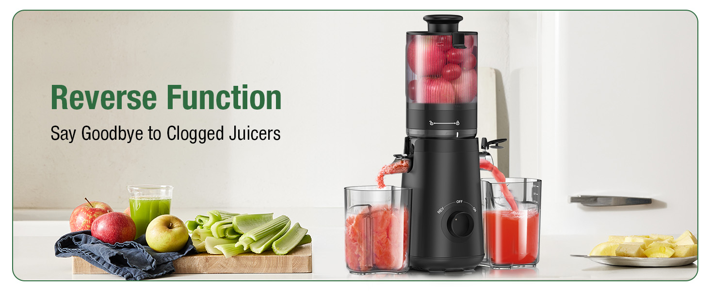 TUUMIIST Cold Press Juicer with 5.3" Extra Large Feed Chute Fit Whole Fruits & Vegetables