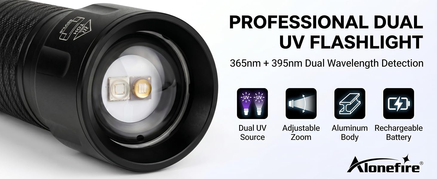 365nm&395nm UV Flashlight