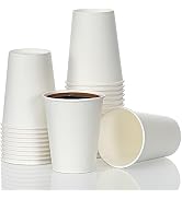 AOZITA [84 Pack 12 oz Disposable Paper Coffee Cups, White Paper Hot/Cold Beverage Drinking Cup fo...