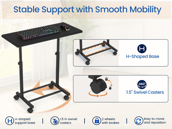 mobile keyboard and mouse tray keyboard tray 26 inch wheelable mouse desk sim racing keyboard tray