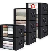 Fab totes 8 Pack Clothes Storage, Foldable Thick Fabric Blanket Storage Bags, Storage Containers ...