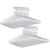 Amber Home Heavy Duty Metal Shirt Coat Hangers 30 Pack, Stainless Steel Clothes Hanger with Polis...