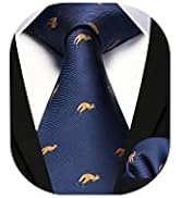 HISDERN Ties for Men Fun Animal Tie Handkerchief Business Classic Designer Mens Ties Novelty Neck...