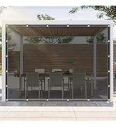 Clear Tarps Heavy Duty UV Protection, Translucent Sun Shade PVC Vinyl Tarpaulin with Grommets, Ro...