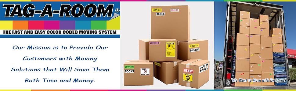 Tag-A-Room Color Coded Moving Labels