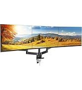 VEVOR Triple Monitor Mount, Compatible with 13-27 in Screens, Gas Spring Fully Adjustable Arms, S...