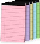Ciphyfee 5pcs Small Note Pads, Colored Notepads 5x8 College Ruled Notebook, Writing Pads 5 x 8, L...