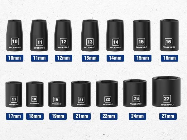 14pc impact socket set