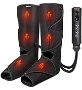 SHINE WELL Leg Compression Massager with Heat, Legs Massager for Circulation and Pain Relief, Hea...