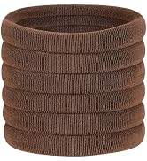 60 Pcs 2 Inch Brown No Damage Hair Ties for Women Thick Hair, Large Soft Seamless Nylon Fabric El...
