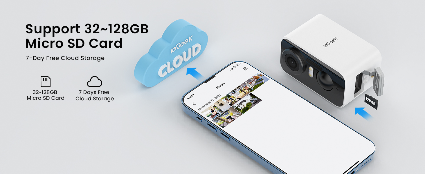 ieGeek Solar Security Cameras Wireless Outdoor with Solar Panel 2K WiFi Wireless Cameras