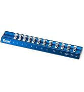 Titan 36098 1/4-Inch Drive Metric Magnetic Aluminum Socket Organizer with Laser-Etched Size Markings