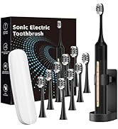 Lumivoid Sonic Electric Toothbrush with 10 Brush Heads for Adults and Children, Up to 30 Days on ...