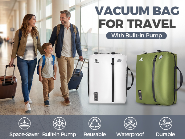 travel vacuum bag with pump