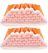 AAwipes Foam Swabs Sticks (100 pcs Large Rectangular Foam Tips, 5.25", Orange) Cleanroom Detailin...