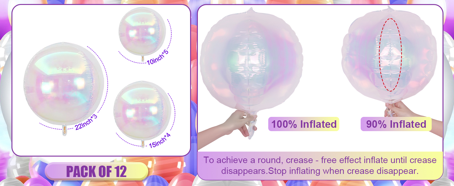 Iridescent Round Foil Balloon