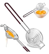 Stainless Steel Egg Separator,Egg Yolk & White Separator Tool with Long Handle,Sifting Filter Egg...
