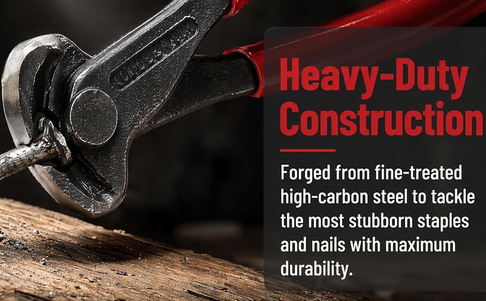 Carpet Staple Remover Tools, Heavy Duty Staple Puller with End Cutting Plier
