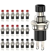 DIYhz Momentary Push Button Switch, 1A 250VAC SPST Mini Pushbutton Switches Normal Closed(NC) Bla...