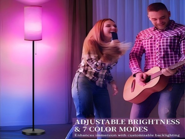 Corner Floor Lamp LED Lamp Smart Remote Control Music Standing Lamp Bedroom Living Room Gaming