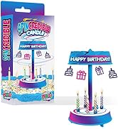 BEST PARTY EVER! Spincredible Candle, Singing Candle-Powered Spinning Cake Topper, Reusable Birth...