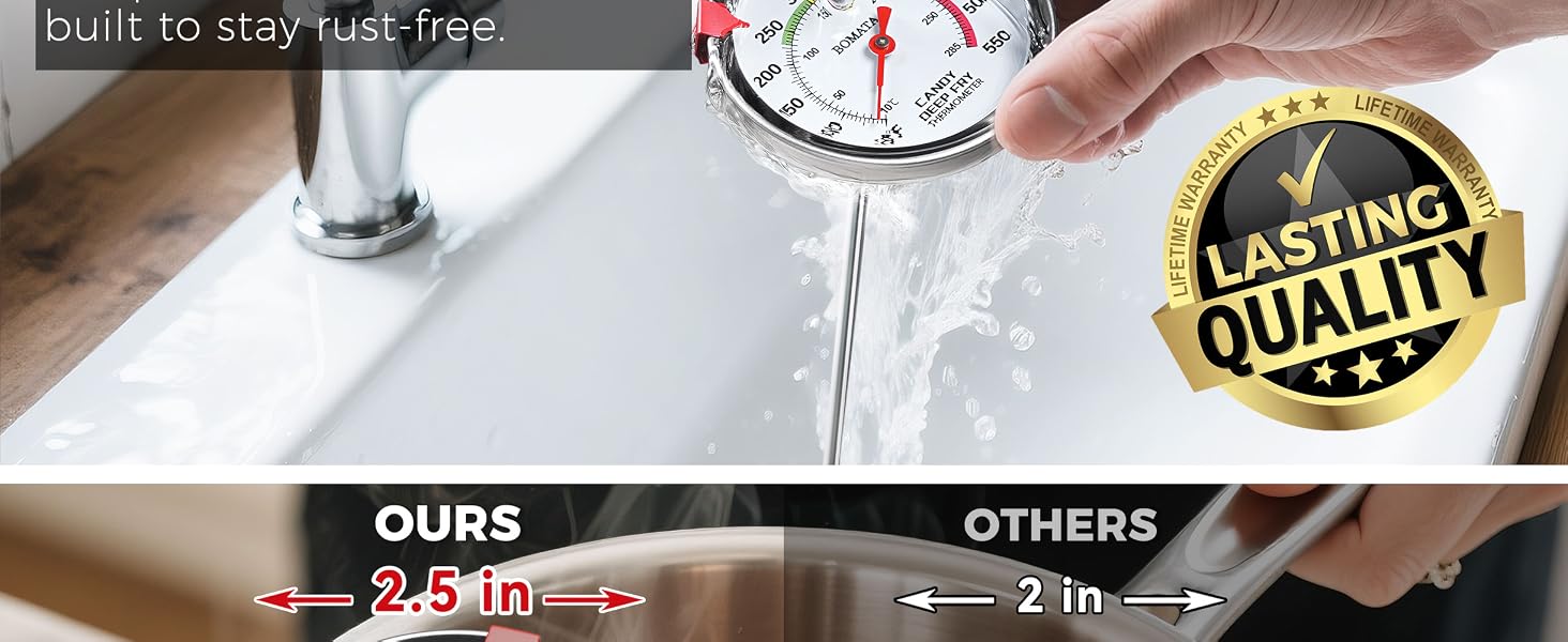BOMATA Candy Thermometer with Pot Clip