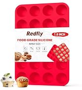 Redfly Silicone Muffin Pan, Silicone Mini Muffin Pan 24, Mini Cupcake Pans, Mini Muffin Tin, Sili...