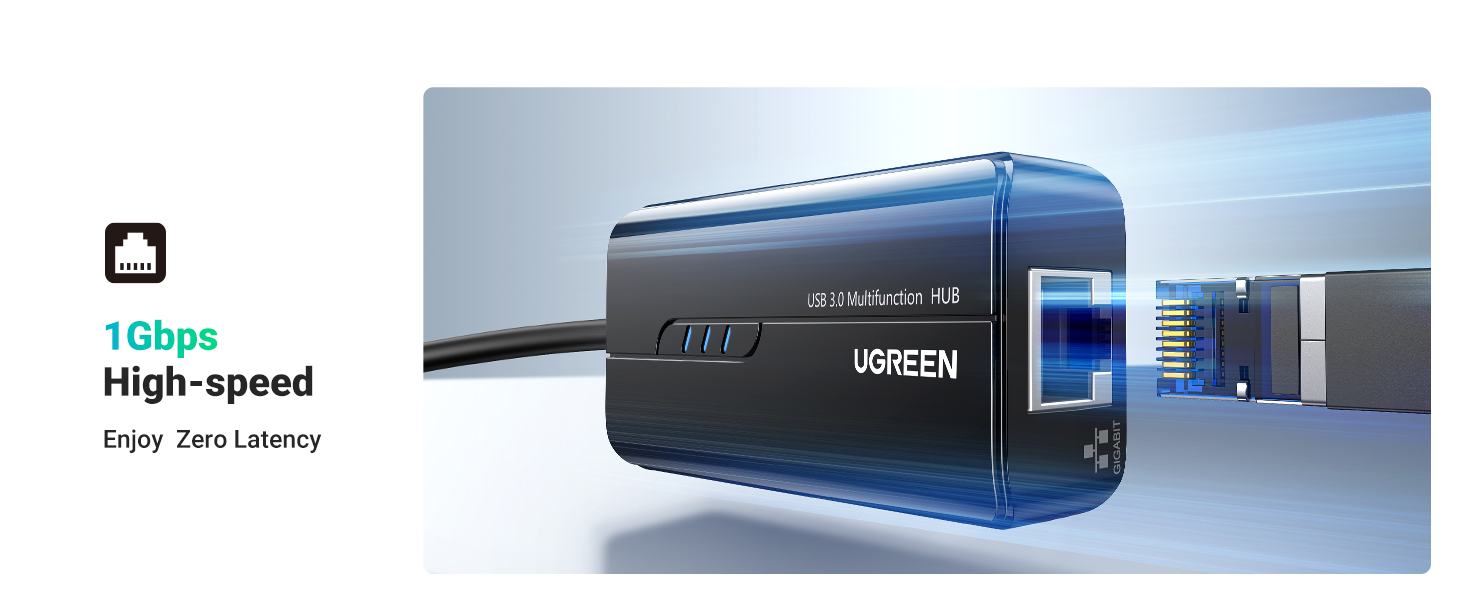 USB 3.0 Hub Ethernet Adapter 10 100 1000 Gigabit