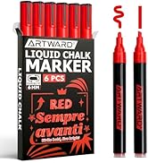 ARTWARD 6pc Red Liquid Chalk Markers - Non-Toxic Erasable Liquid Chalkboard Markers,Window Chalk ...