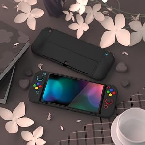 Dockable Hard Shell for Switch OLED w/Thumb Grip Caps & Button Caps