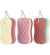 KECUCO 3 Pcs Big Bath Sponge for Women, Men, Sponge Loofah Body Scrubber Shower Sponge for Body W...