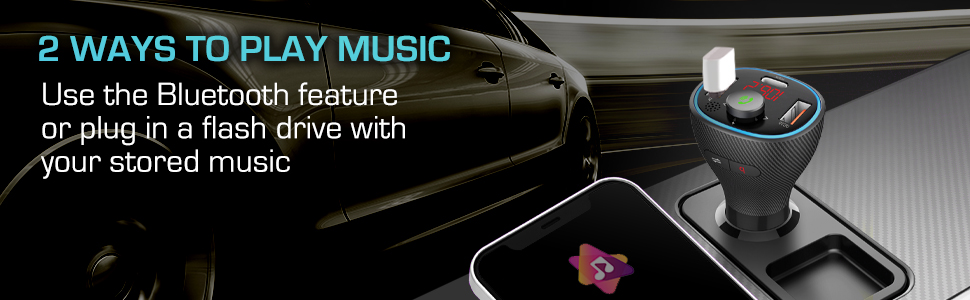 Bluetooth Music Car Player, Bluetooth Music Streaming, Flash Drives, Music File, Car FM Transmitter,