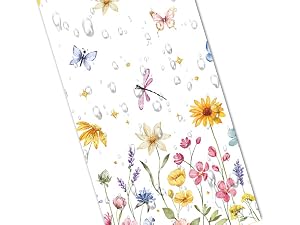 3-Piece 54 x 108 Inch Spring Floral Plastic Tablecloth
