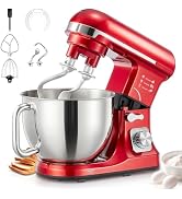 Stand Mixer Fohere, With Double Dough Hook, Wire Whip & Beater Mixers Kitchen Electric Stand Mixe...