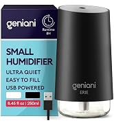 GENIANI Portable Small Cool Mist Humidifiers - Desktop Humidifier for Plants, Office, Car, Baby R...