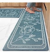 ROTTOGOON Kitchen Floor Mat Set of 2, Cushioned Anti Fatigue Kitchen Mat 17"x47"+17"x29", Non-Sli...