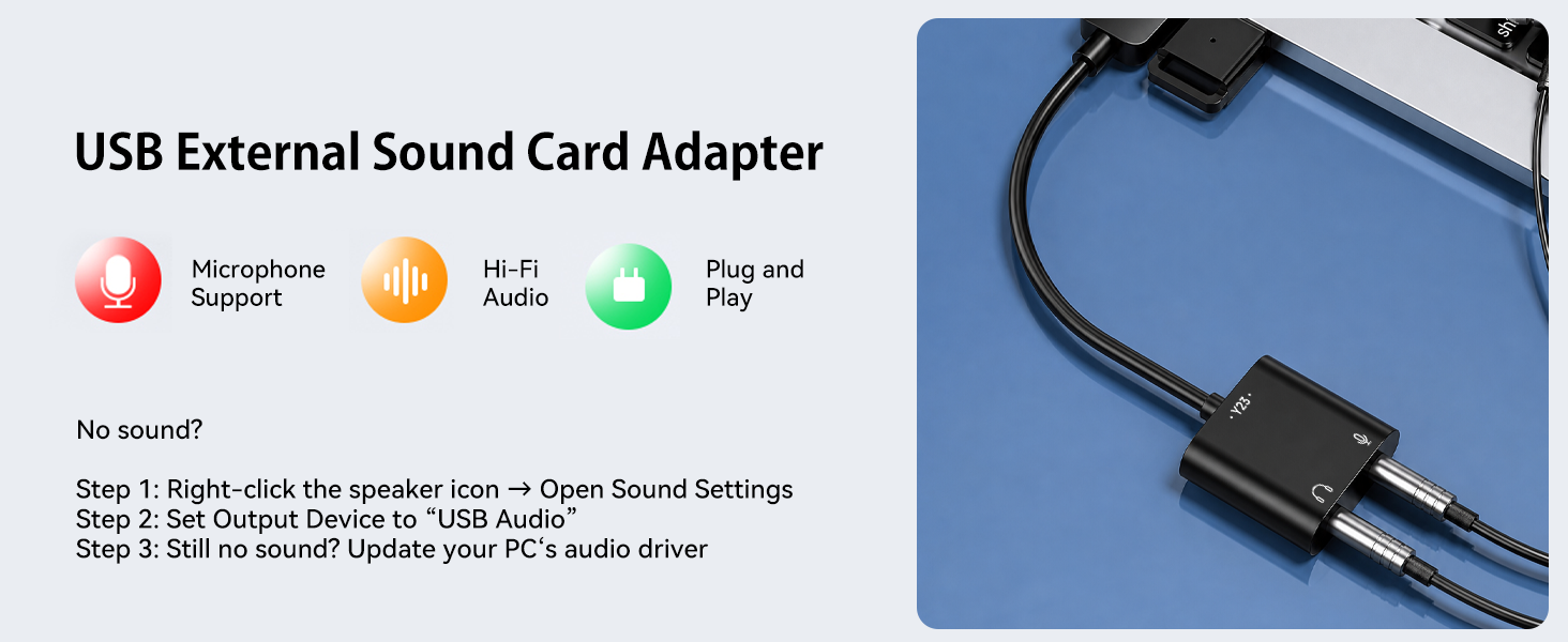 USB to 3.5mm Jack Audio Adapter