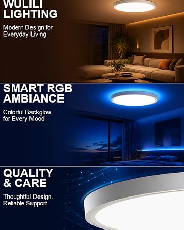 WULILI ceiling light with smart RGB ambiance and modern design
