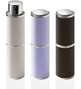 Cryslora Perfume Atomizer, Rotary-Lift Nozzle, Cap-Free, Leather Refillable Spray Bottle, High-en...
