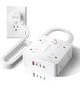 P&P&P&St Surge Protector Power Strip with USB, Wall Mount Outlet Extender, 8 Outlets + 4USB Ports...