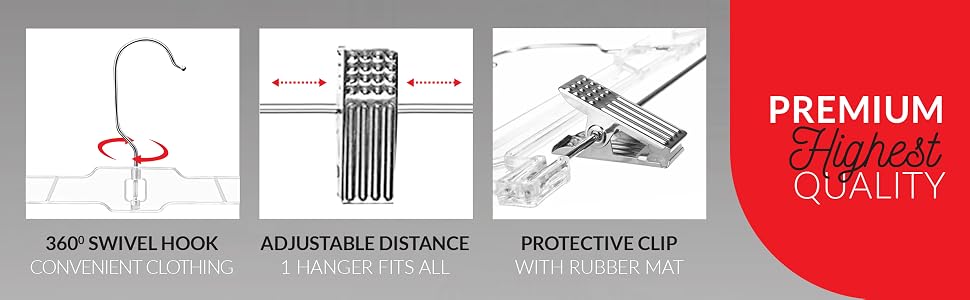 Clear pant hangers, hangers with clips, perchas con pinzas, pants hangers with clips, perchas par