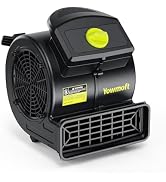 YOWMOFT Air Mover, Powerful 100W Carpet Dryer for Cooling, 550 CFM Floor Drying Fan with 4-Speed ...