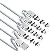 Magnetic Charging Cable 3A Fast Charging (4-Pack, 3.3/3.3/6.6/6.6 ft) 3 in 1 Magnetic Phone Charg...