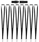Teskyer 8 Pack Breakaway Lanyard for ID Badge Holders, Comfortable Flat Nylon Lanyard Strap wtih ...
